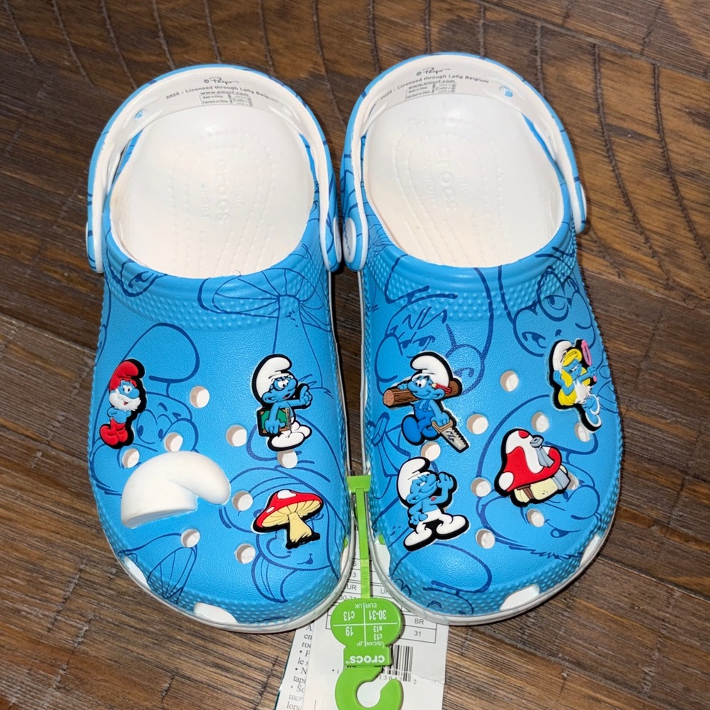 Crocs Kids Classic Clog - Blue Smurfs Print